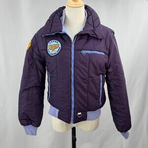 Vintage Levi’s USHGA Hang Gliding Puffer Jacket USA Plum Blue Youth 12